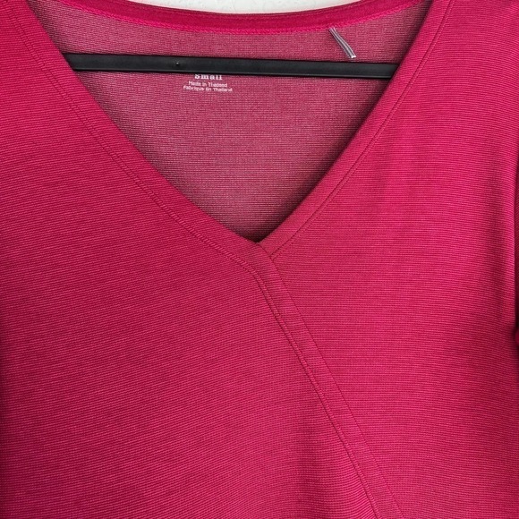 Toad&Co Finlay Faux Wrap V Neck Long Sleeve Berry Dress Size Small Stretch - Picture 4 of 7